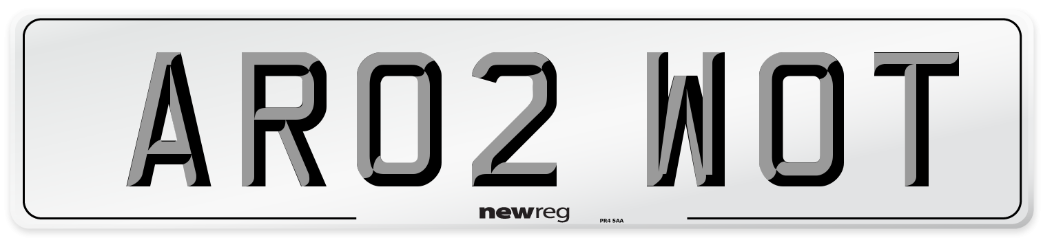 AR02 WOT Number Plate from New Reg